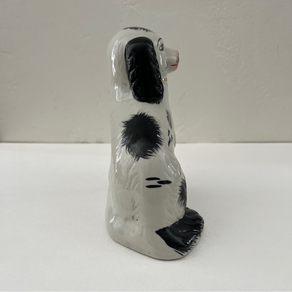 Staffordshire dog Staffordshire Figurine statue black white spaniel porcelain - Picture 11 of 15